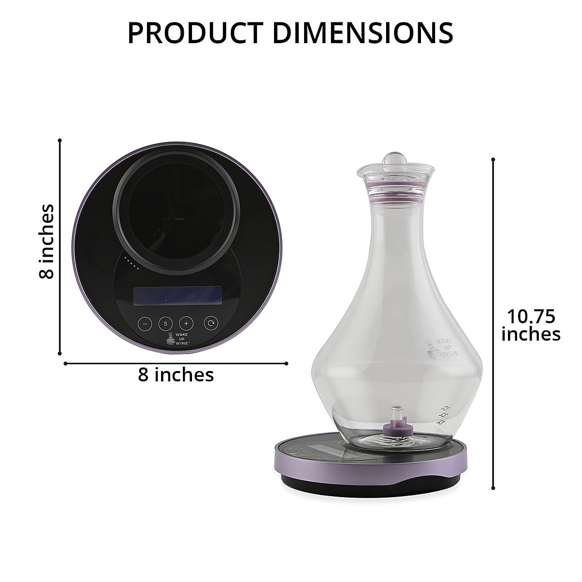 WAKE UP WINE Electronic Decanter Set with 750ML Lead-Free Glass Decanter, Airtight Glass Stopper, Super Fine Sediment Strainer, Rechargeable Battery image number 3