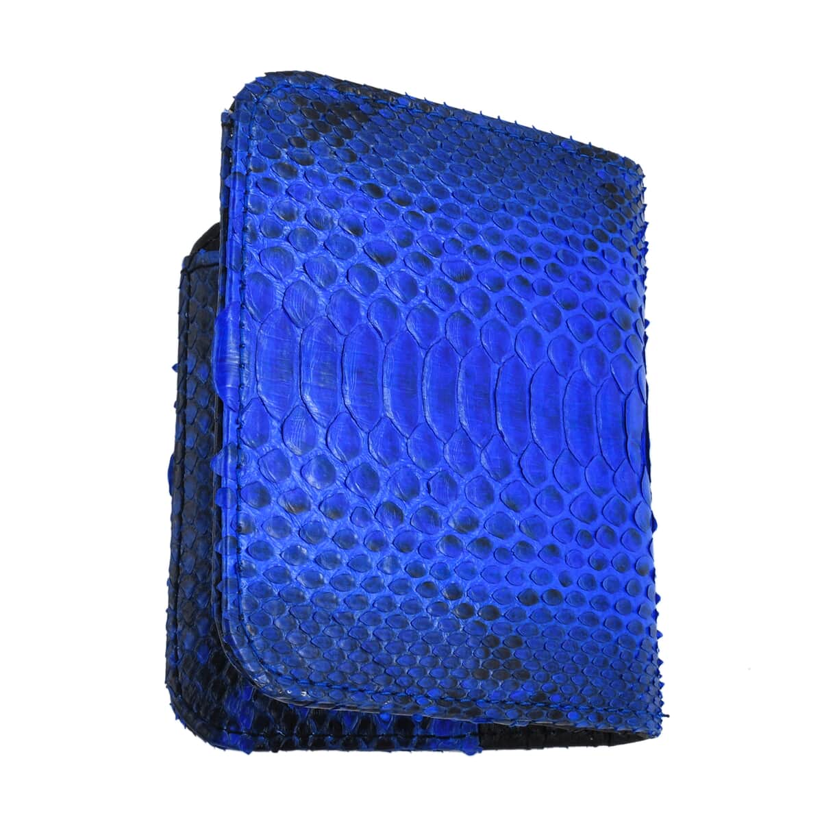 The Pelle Python Collection Handmade 100% Genuine Python Leather Blue Color Set of Crossbody Bag (11"x6.5"x2.5") with Wallet (4.3"x3.5"x1.5") image number 5