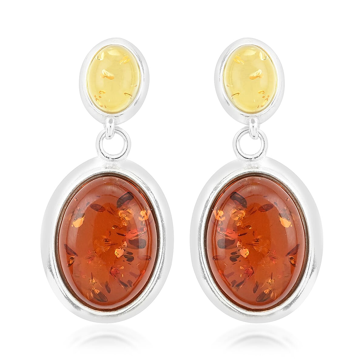 Multi Color Amber Dangle Earrings