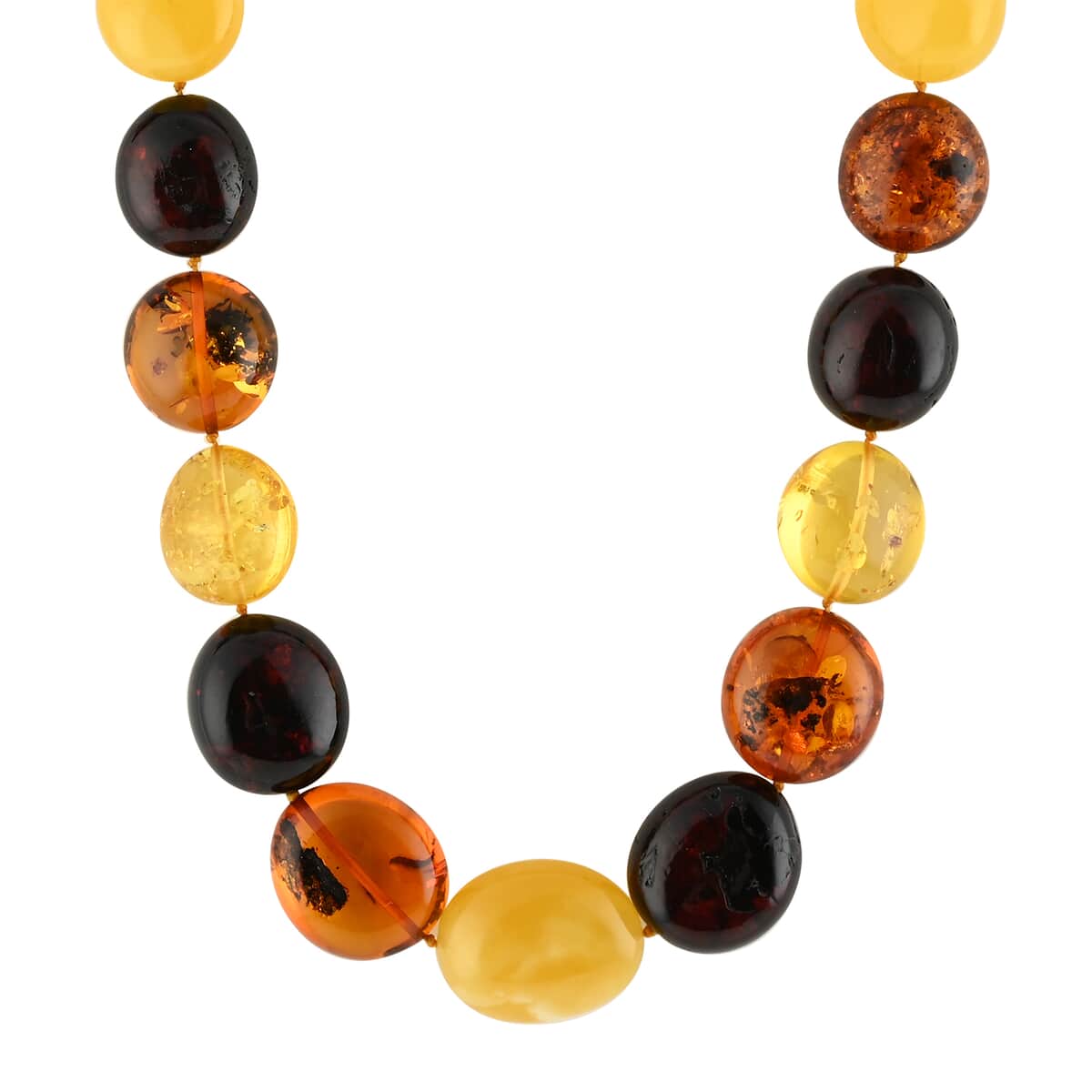 Multi Color Amber Big Beaded Necklace 20 Inches image number 0