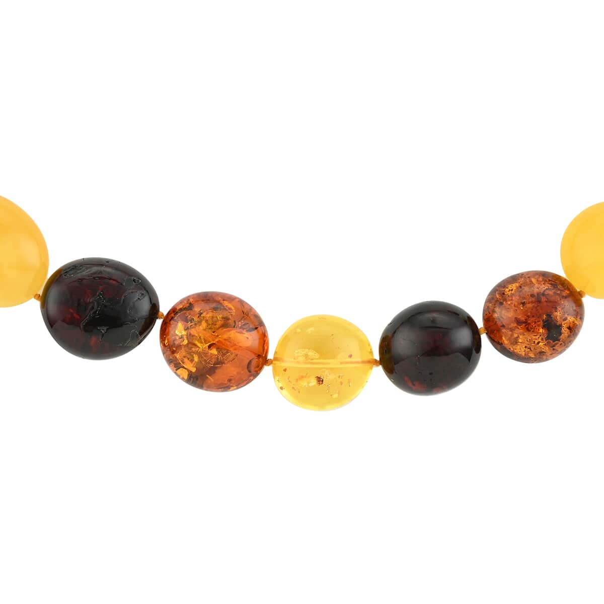 Multi Color Amber Big Beaded Necklace 20 Inches image number 1