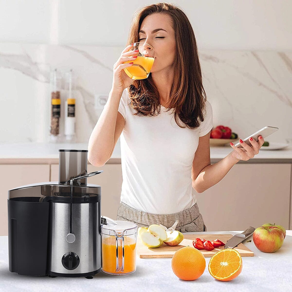 Silver and Black Power Juicer with 2 Speed Control (500 W) image number 1