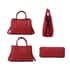 Hong Kong Closeout Collection Red Crocodile Embossed Pattern Genuine Leather Tote Bag with Swivel Snap Hook for Keys image number 3