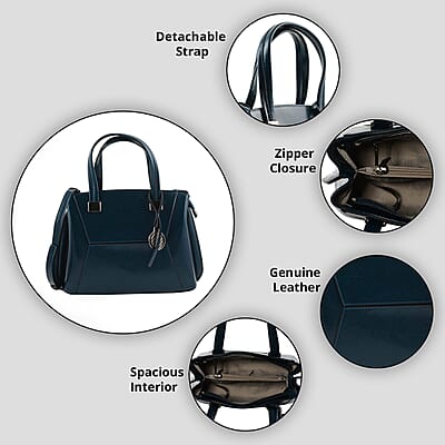 Hong Kong Closeout Collection Blue Genuine Leather Crossbody Bag for Women with Woven & Leather Strap , Shoulder Purse , Crossbody Handbags , Designer Crossbody , Leather Handbags