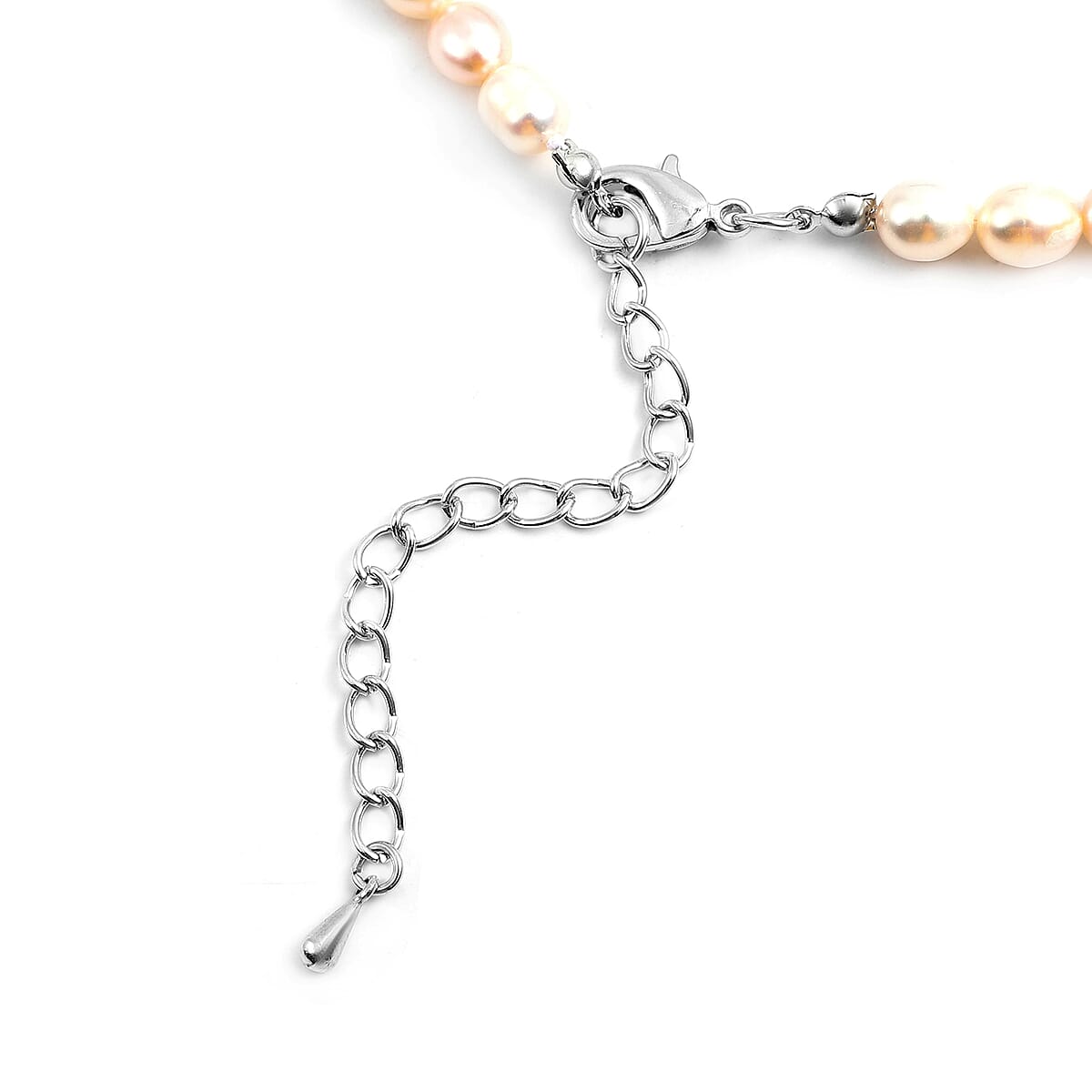 White Freshwater Pearl Multi Wear Scarf Necklace (20 Inches) in Silvertone image number 3