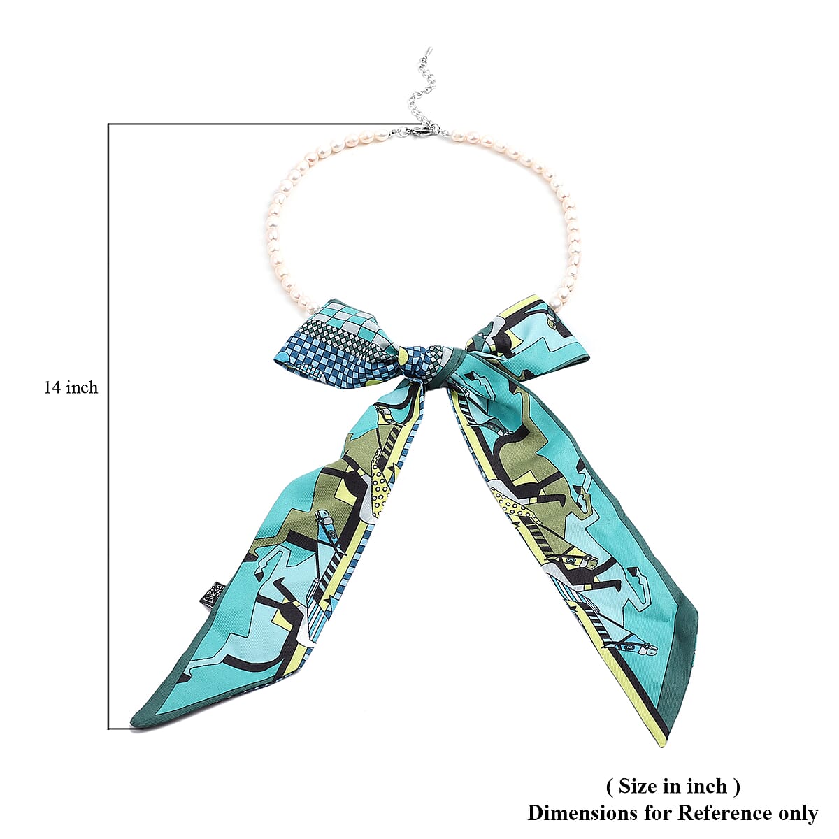 White Freshwater Pearl Multi Wear Scarf Necklace (20 Inches) in Silvertone image number 4