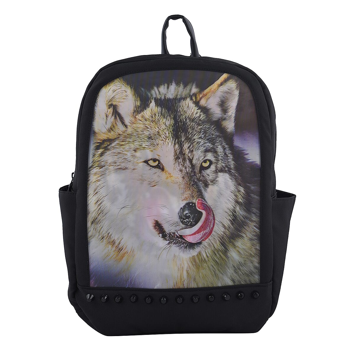 Black 3D PC Animal Pattern Backpack image number 0