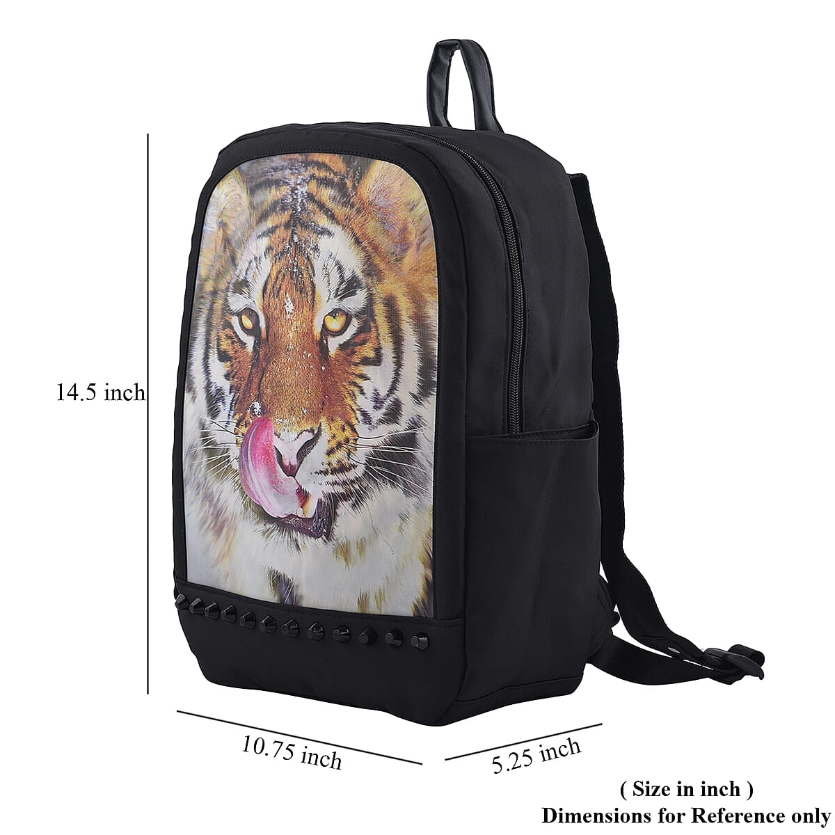 Black 3D PC Animal Pattern Backpack image number 4