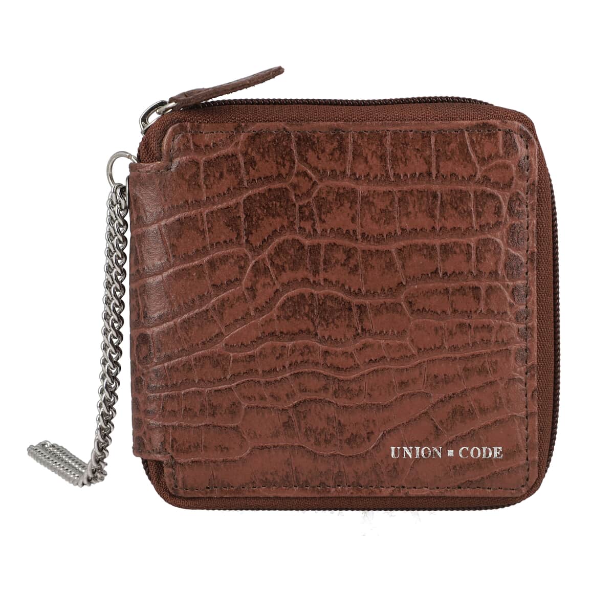 Black Croco Embosses 100% Genuine Leather Wallet (4.33"x0.78"x3.93") image number 0