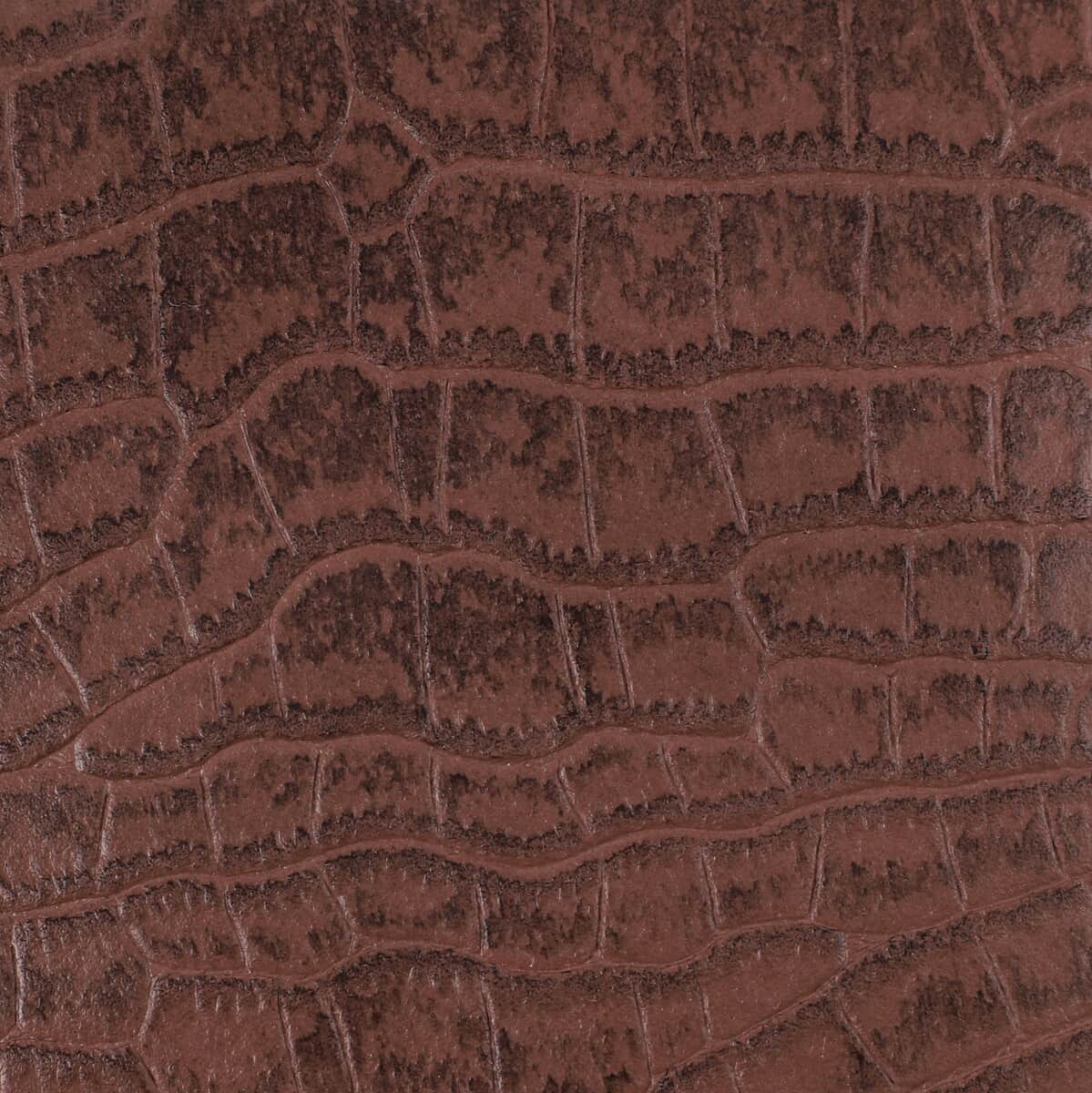 Black Croco Embosses 100% Genuine Leather Wallet (4.33"x0.78"x3.93") image number 4