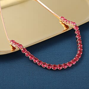 Simulated Fuchsia Diamond 1.50 ctw Bolo Bracelet in Rosetone