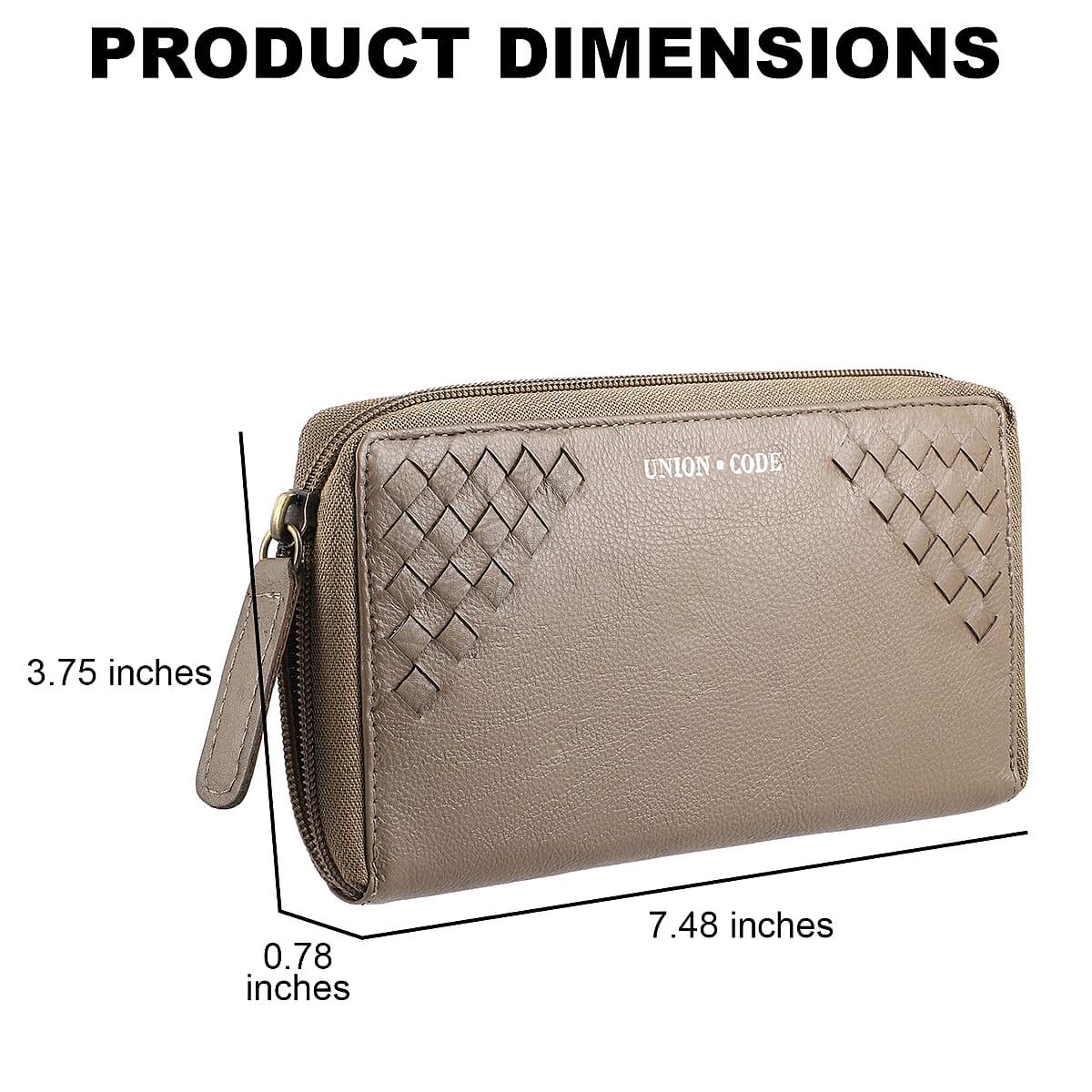 Union Code Grey 100% Genuine Leather RFID Wallet image number 4