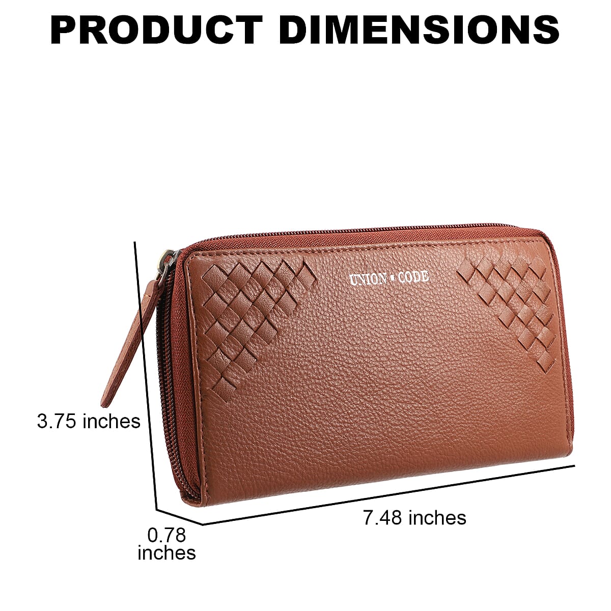 Union Code Dark Cognac 100% Genuine Leather RFID Wallet image number 4