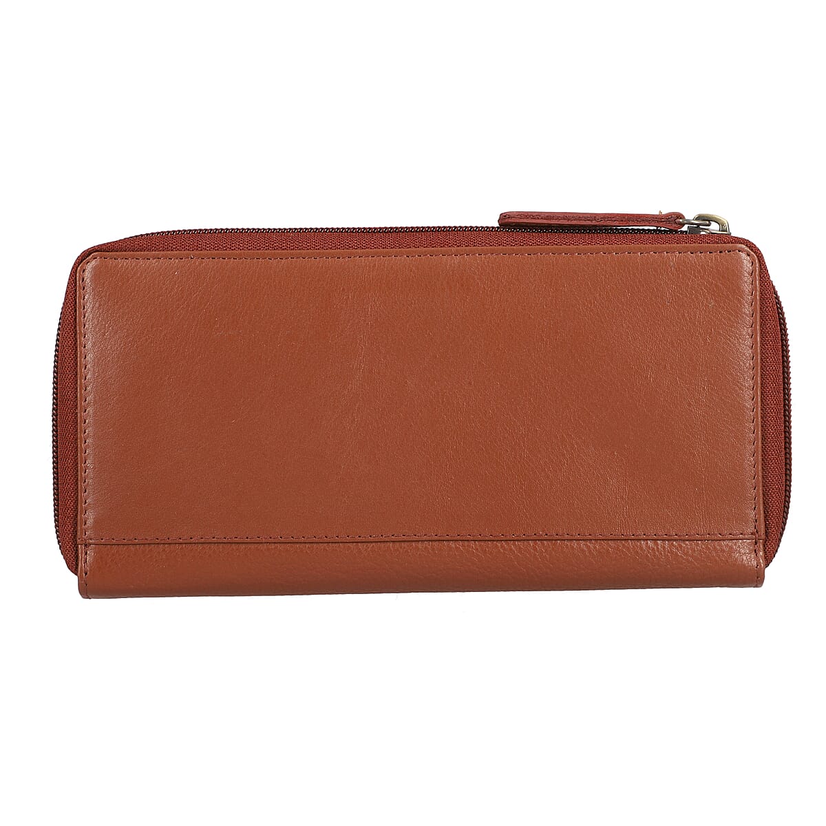 Union Code Dark Cognac 100% Genuine Leather RFID Wallet image number 6