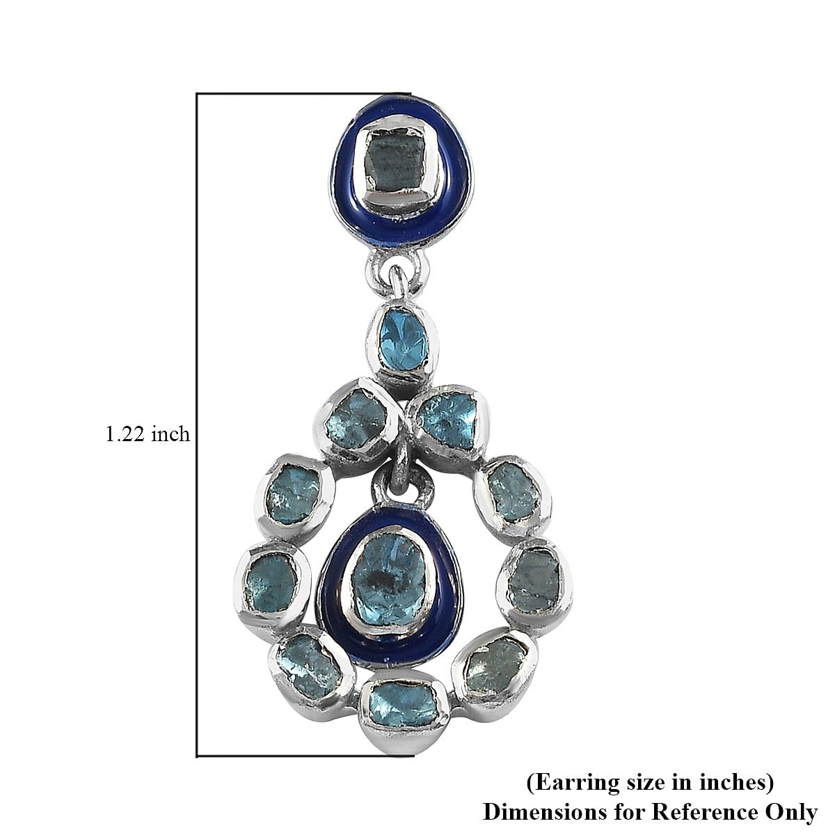 ARTISTRY Polki Collection 1.50 ctw Polki Diamond & Enameled Earrings in Platinum Over Sterling Silver image number 4