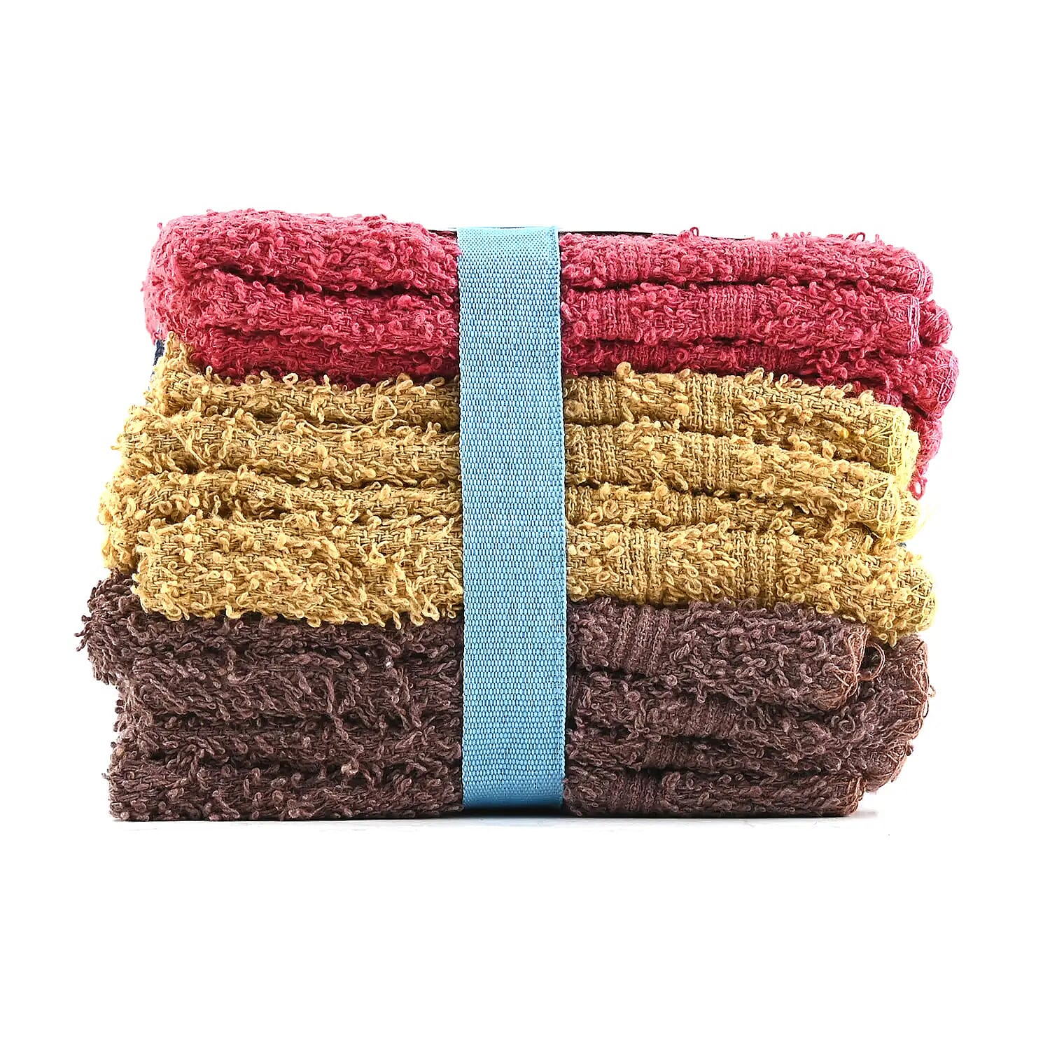 Northpoint Pack of 12 Wash Clothes in Brown, Yellow, Red Color, Basic Cleaning Clothes, Washable And Reusable Wash Clothes