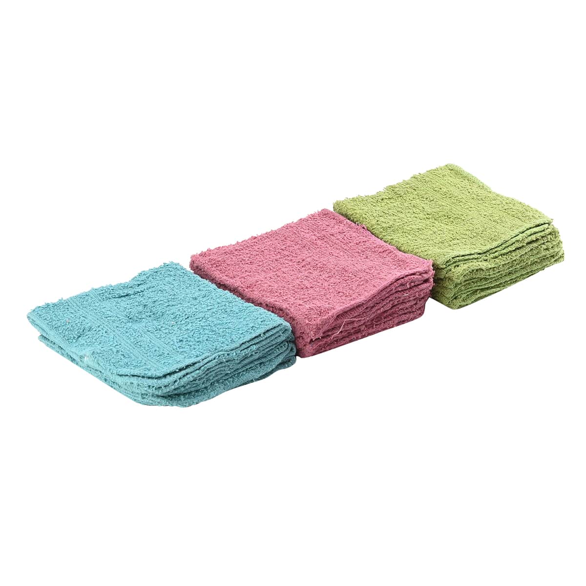 Northpoint Pack of 12 Wash Clothes in Blue, Pink, Green Color, Basic Cleaning Clothes, Washable And Reusable Wash Clothes image number 2