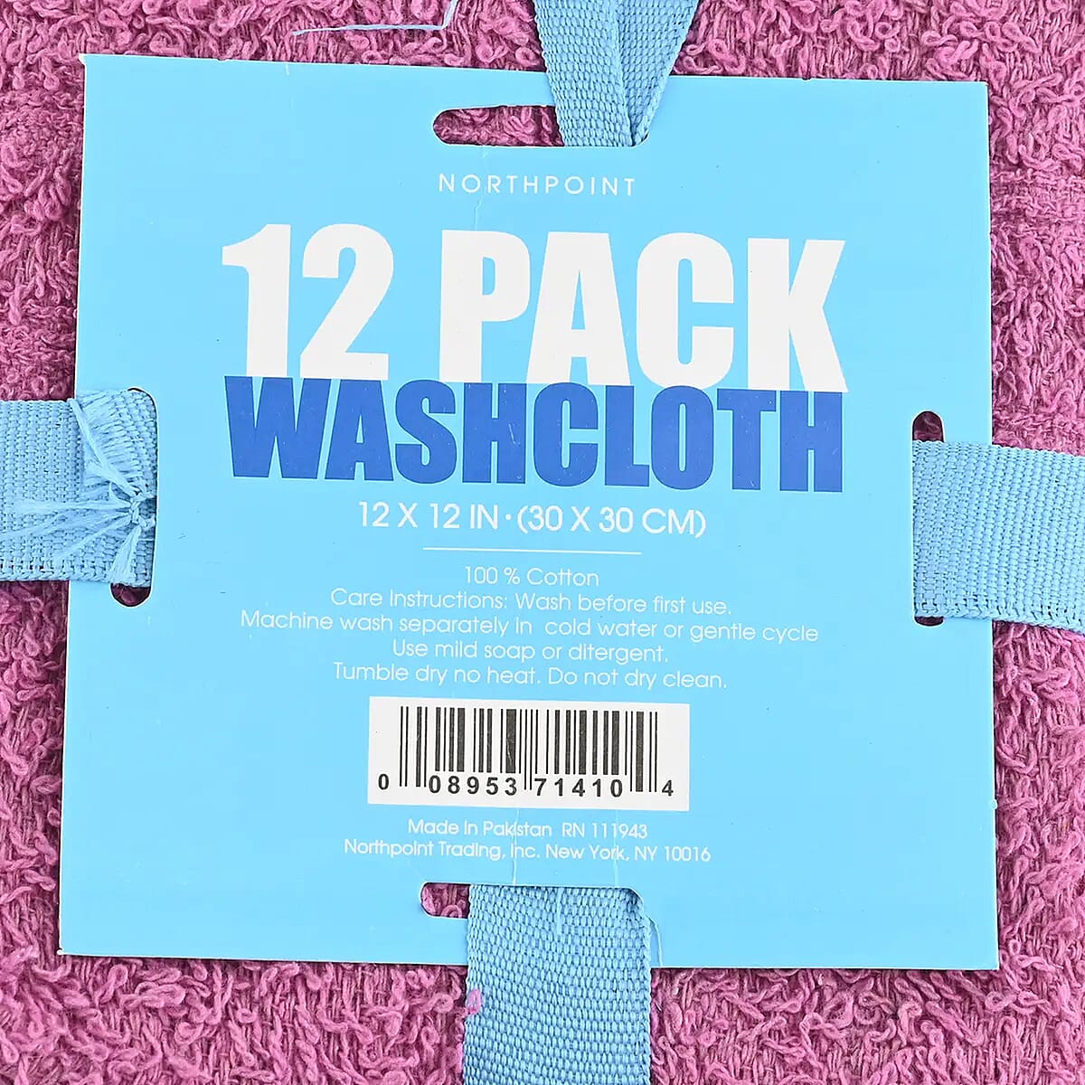 Northpoint Pack of 12 Wash Clothes in Lilac, Purple, Blue Color, Basic Cleaning Clothes, Washable And Reusable Wash Clothes image number 6