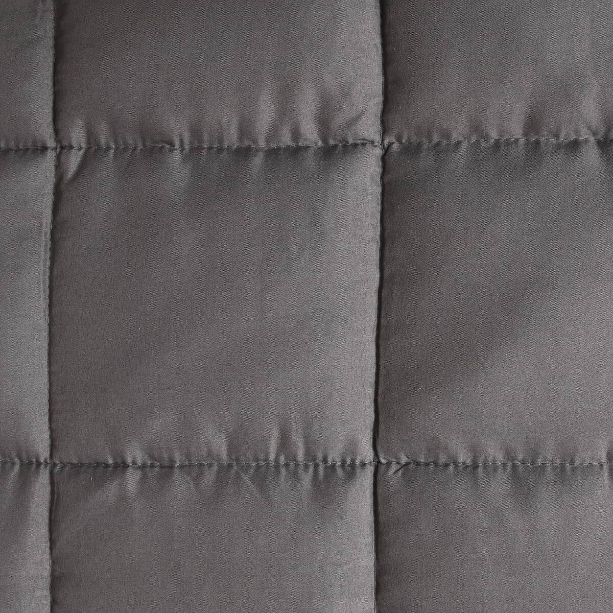 NAP GURU Grey 100% Cotton 17lb Weighted Blanket with Bonus Pillow - Queen image number 3
