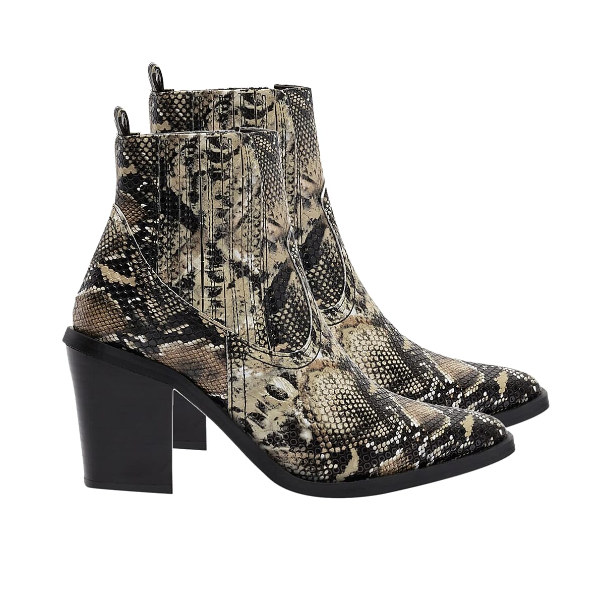 Seven7 Women's Eve Western Snakeskin Embossed Faux Leather Ankle Boots- Size 8 image number 1