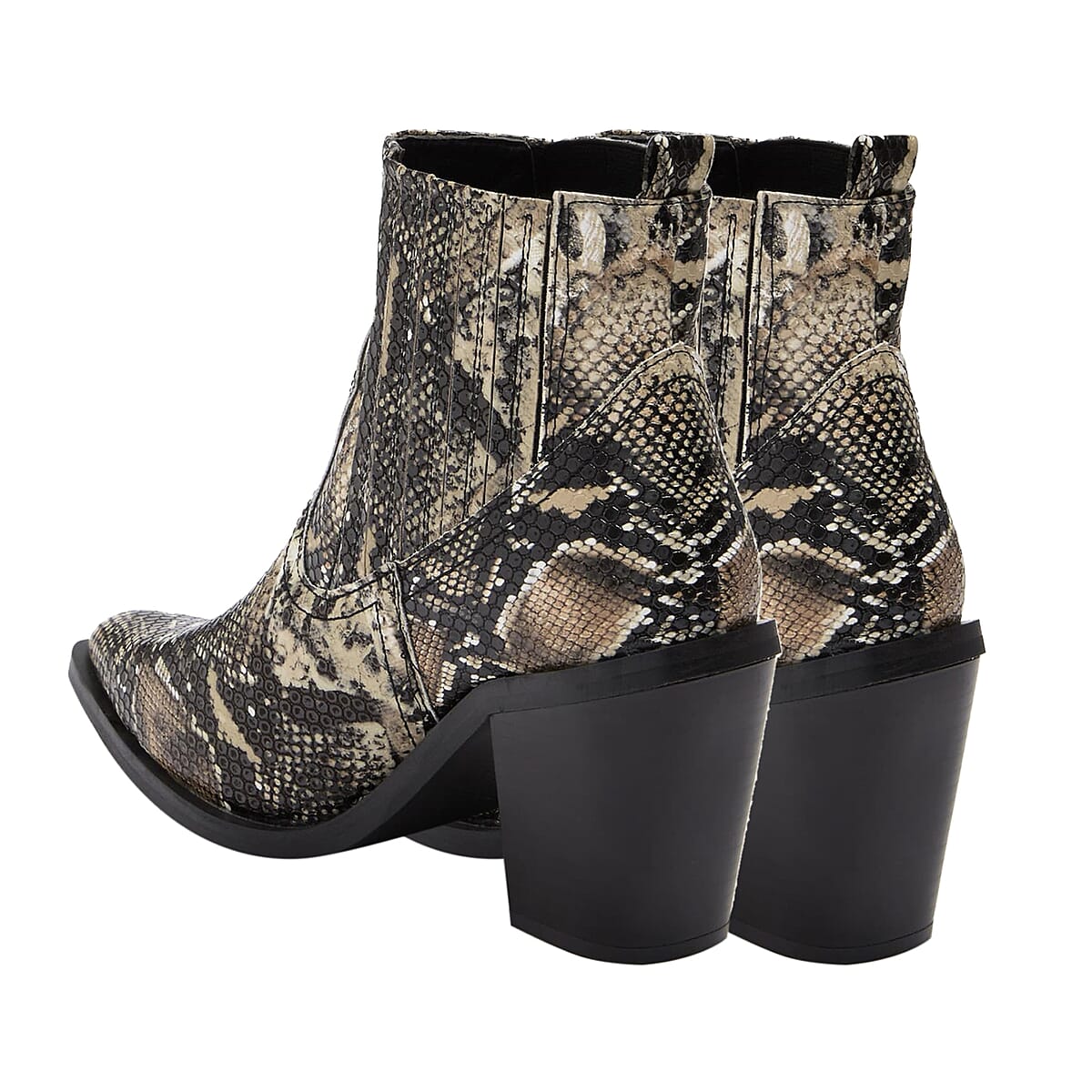 Seven7 Women's Eve Western Snakeskin Embossed Faux Leather Ankle Boots- Size 8 image number 2