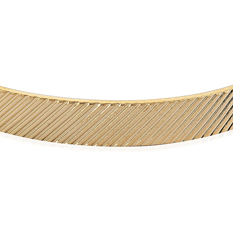 Andante Line Patterned Cuff Bracelet in Goldtone (7.00 In)