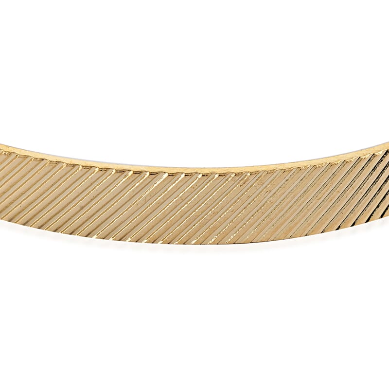 Andante Line Patterned Cuff Bracelet in Goldtone (7.00 In)