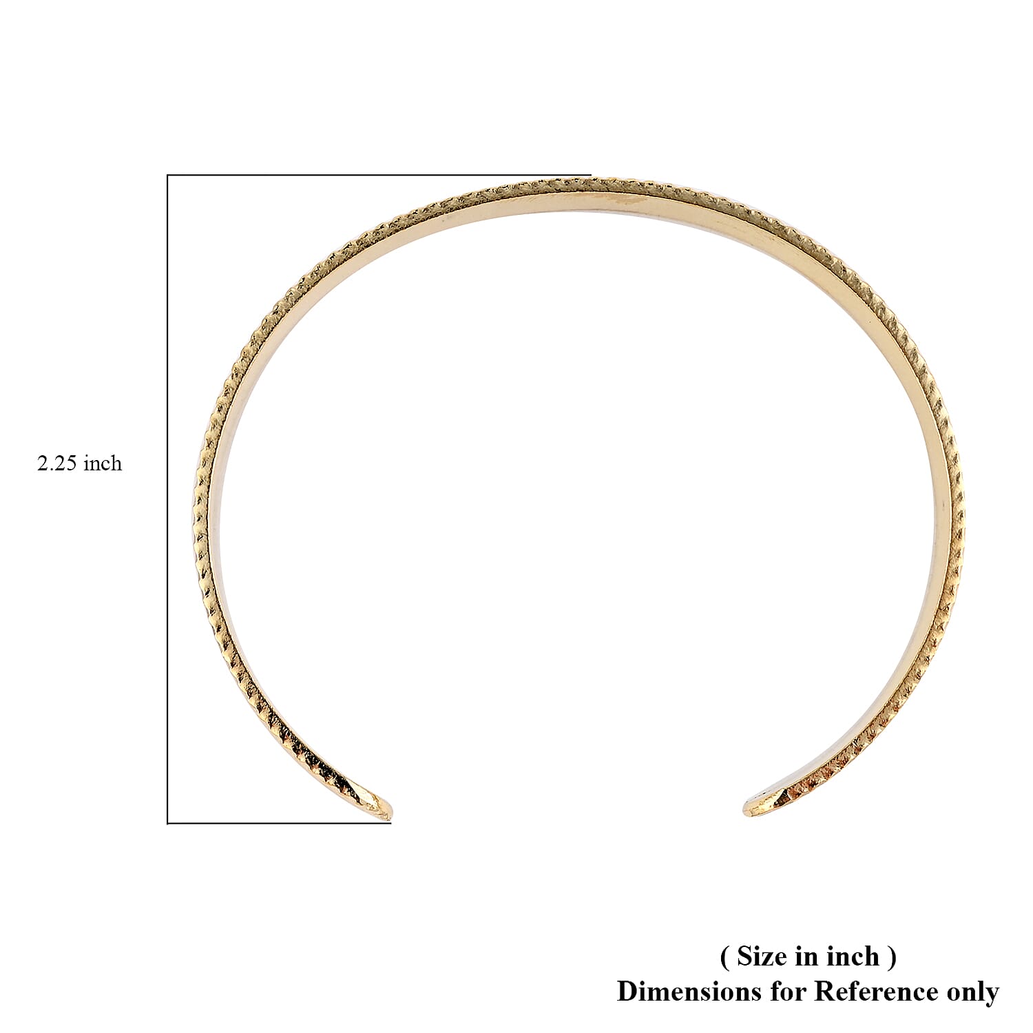 Andante Line Patterned Cuff Bracelet in Goldtone (7.00 In)