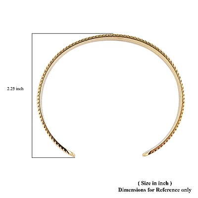 Andante Line Patterned Cuff Bracelet in Goldtone (7.00 In)
