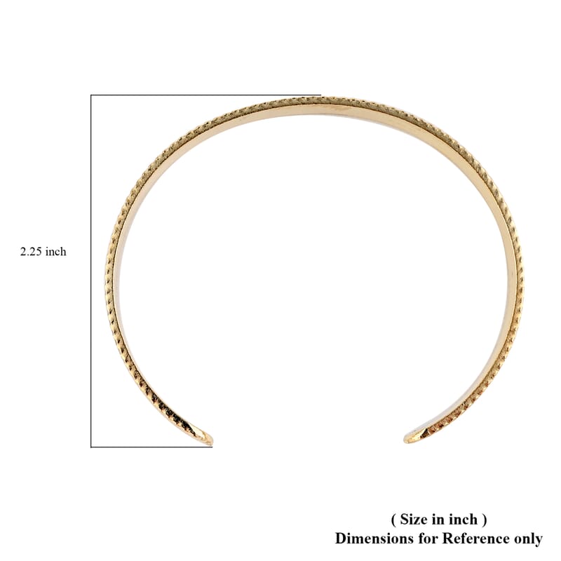 Andante Line Patterned Cuff Bracelet in Goldtone (7.00 In)