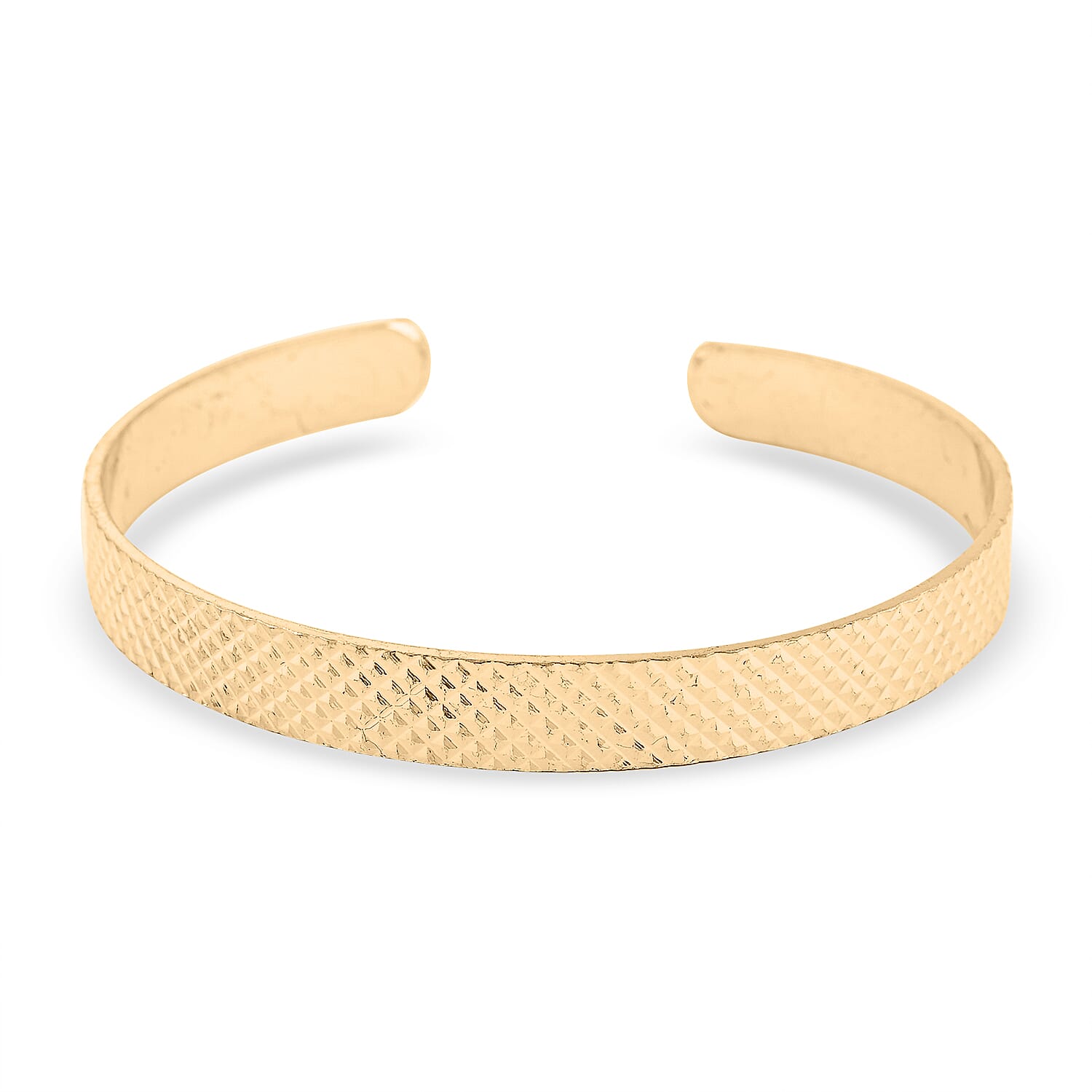 Andante Geometric Patterned Cuff Bracelet in Goldtone (7.00 In)