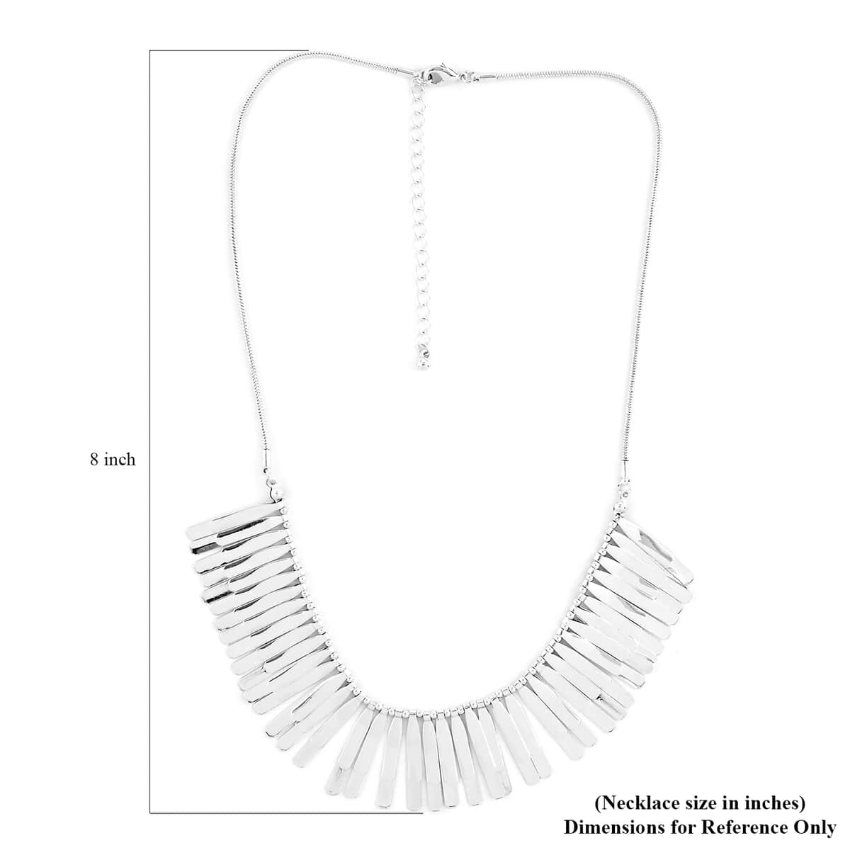 Andante Fringe Necklace 22 Inches in Silvertone image number 3