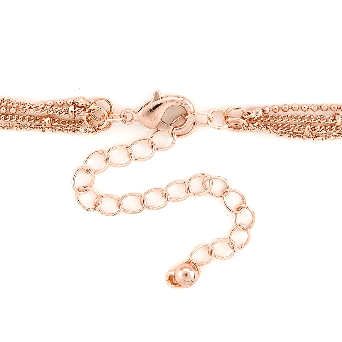 Andante Beaded Draped Coin Tassel Scarf Necklace 18 Inches in Rosetone image number 3