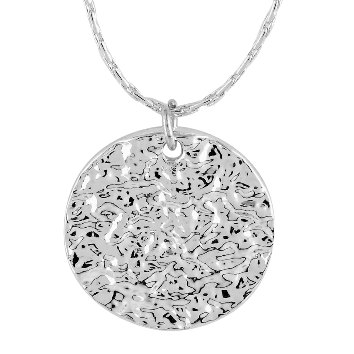 Multi-Layer Hammered Lucky Coin Charms Lariat Necklace 22 Inches in Silvertone image number 1