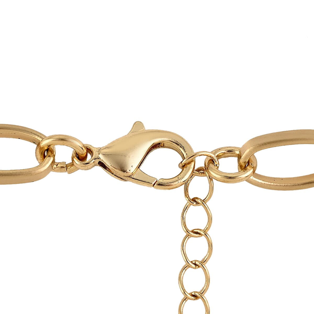 Andante Cable Chain Donut Pendant Necklace with Gold Acrylic Circle (20 Inches) in Goldtone image number 2