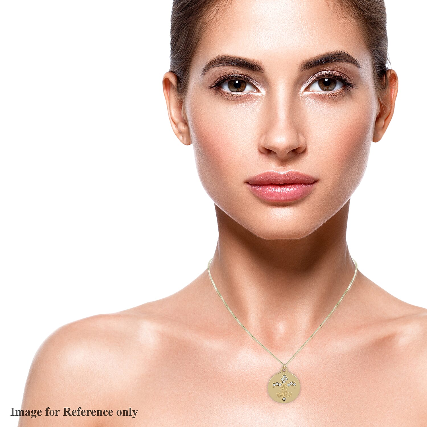 Andante Austrian Crystal Fleur-De-Lis Necklace (20 Inches) in Goldtone