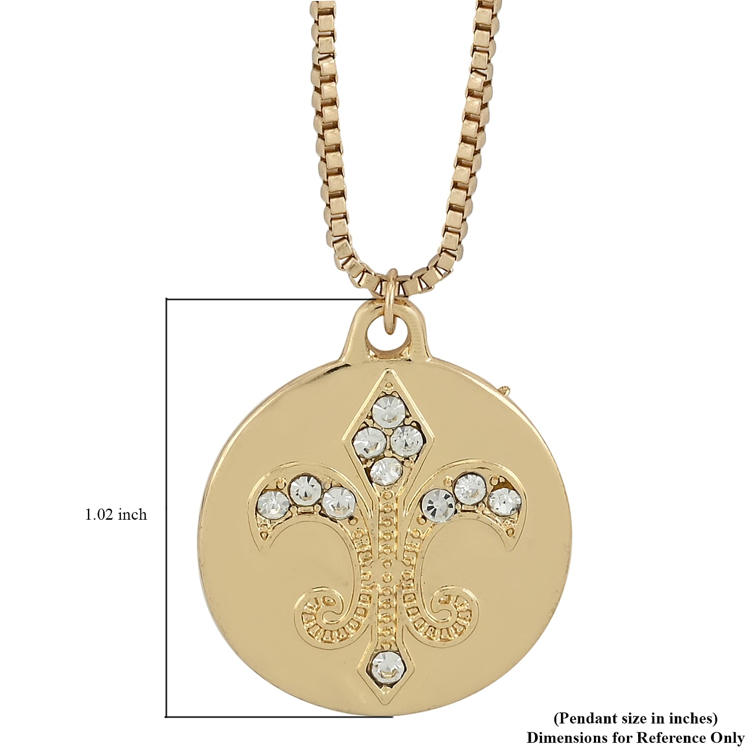 Andante Austrian Crystal Fleur-De-Lis Necklace (20 Inches) in Goldtone