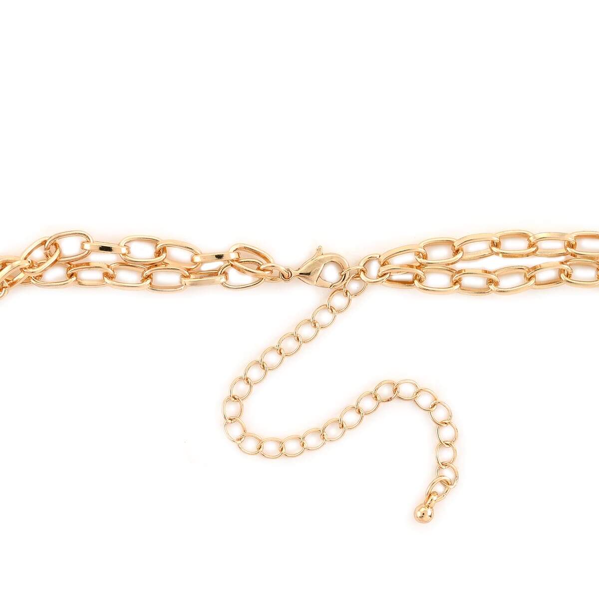 Andante Goldtone Cable Chain Necklace with Brown Acrylic Circle (18 Inches) image number 2