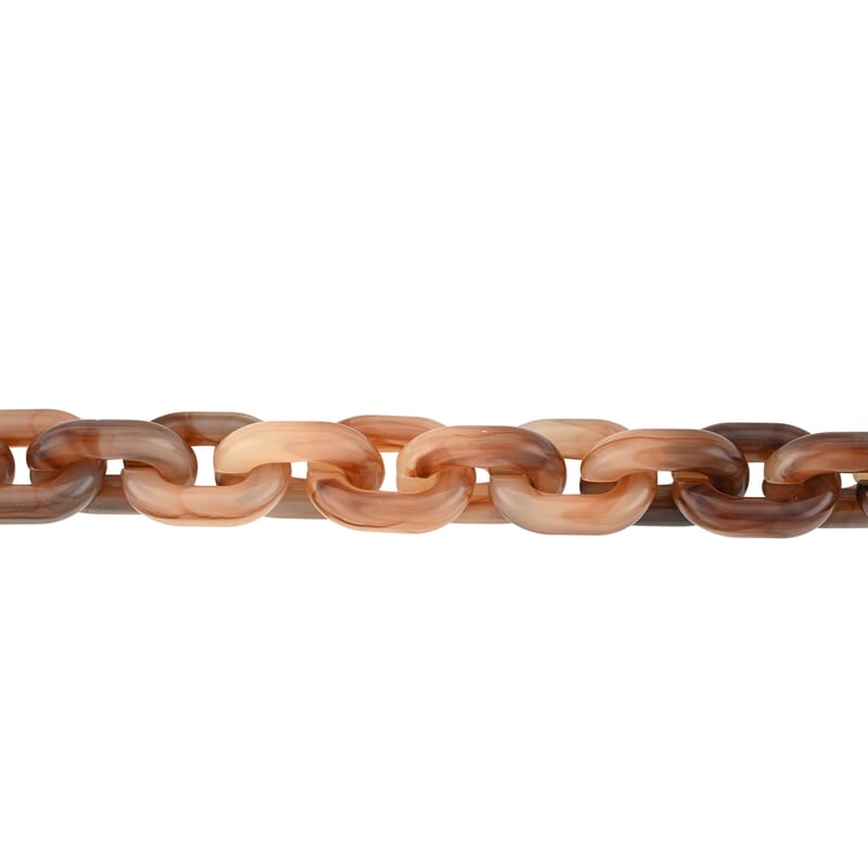 Andante Goldtone Brown Acrylic Cable Chain Necklace (16 Inches)
