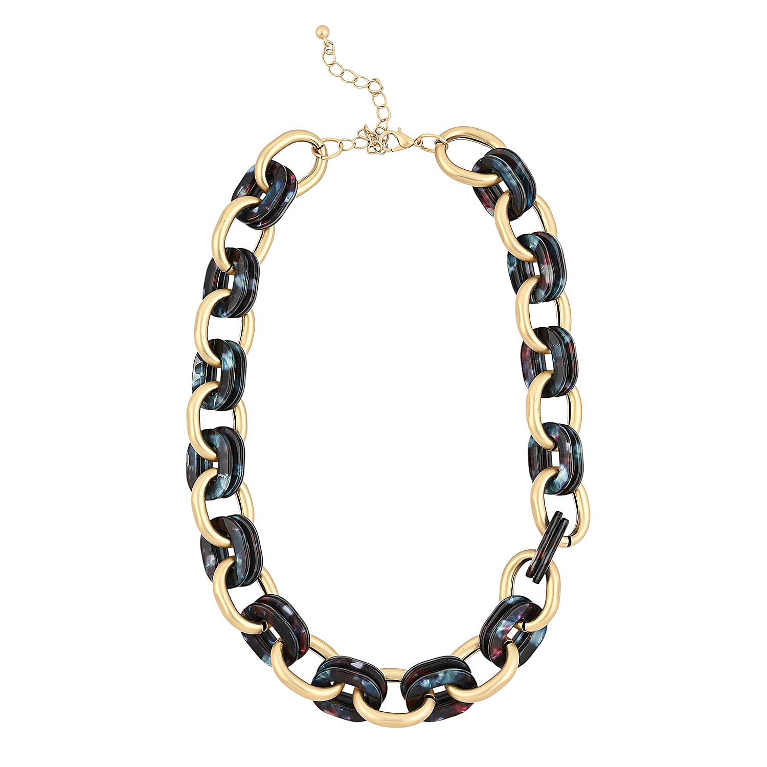 Andante Goldtone Necklace with Wood Circle (16 Inches)
