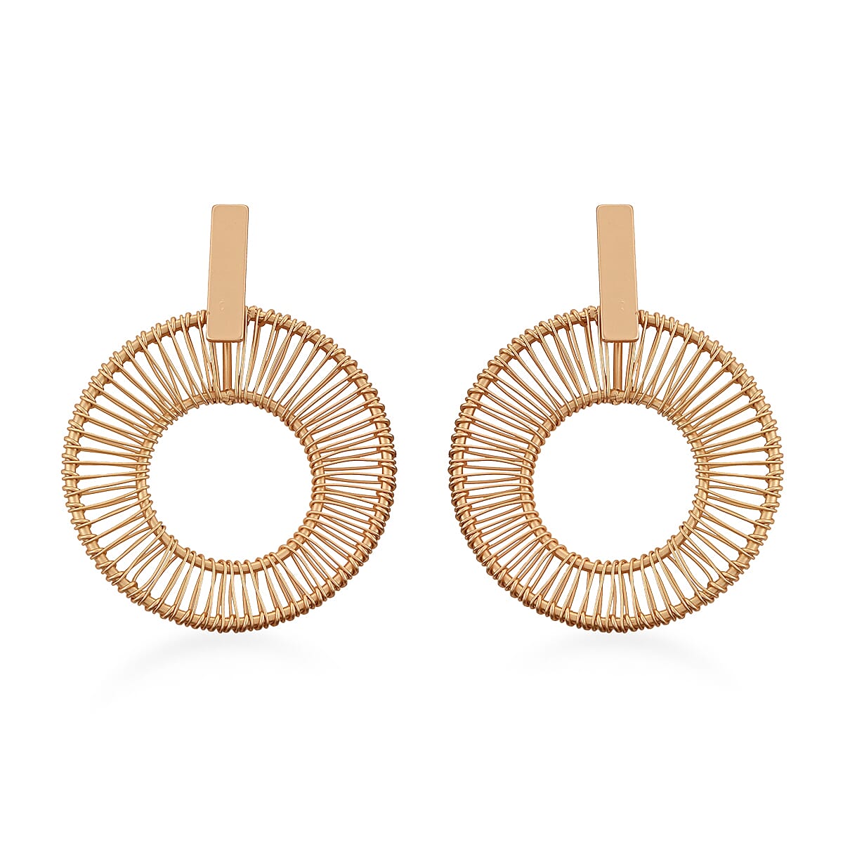 Andante Goldtone Woven Drop Earrings