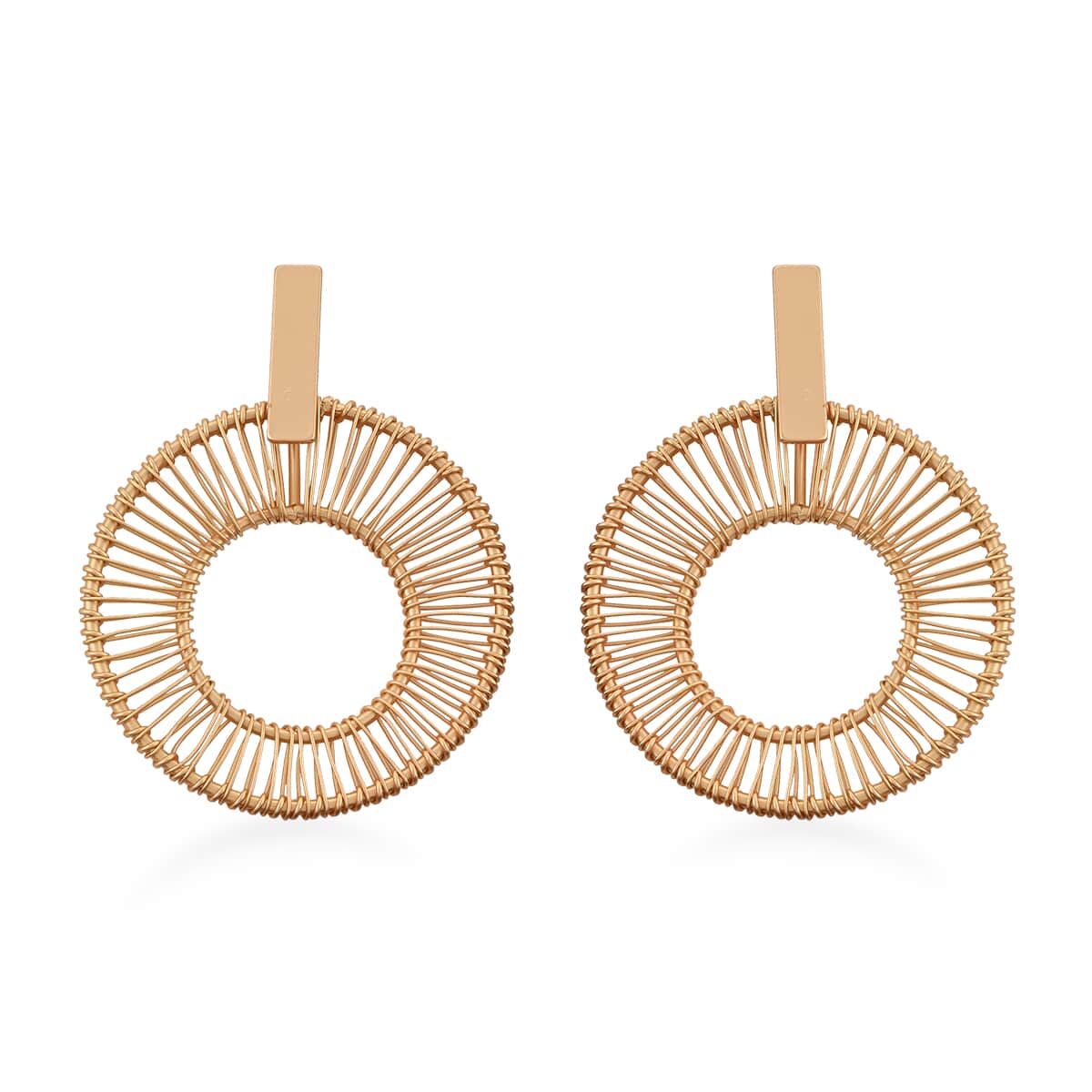 Andante Goldtone Woven Drop Earrings image number 0