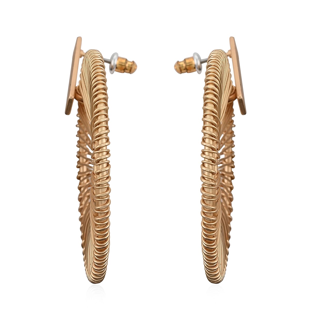 Andante Goldtone Woven Drop Earrings