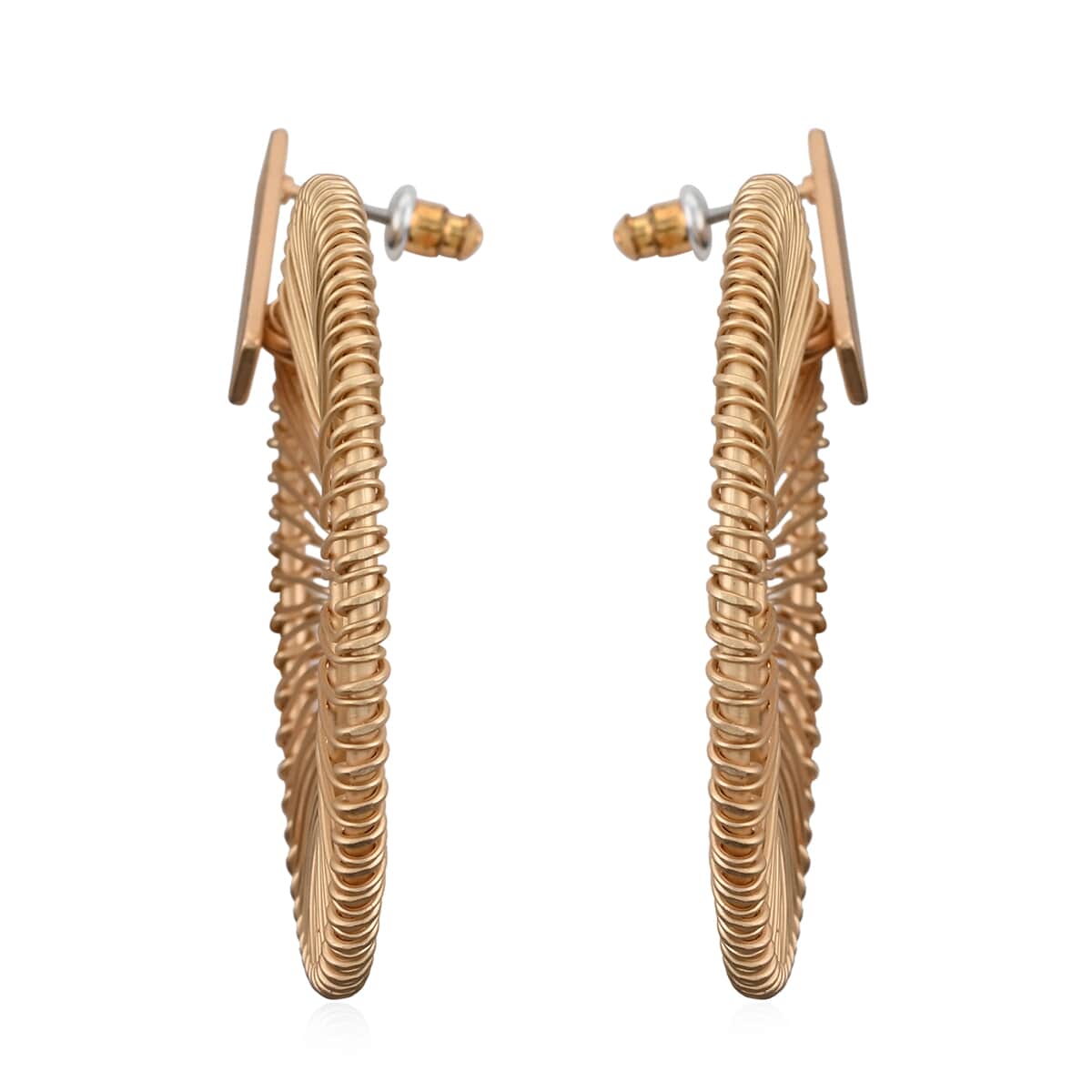 Andante Goldtone Woven Drop Earrings image number 2