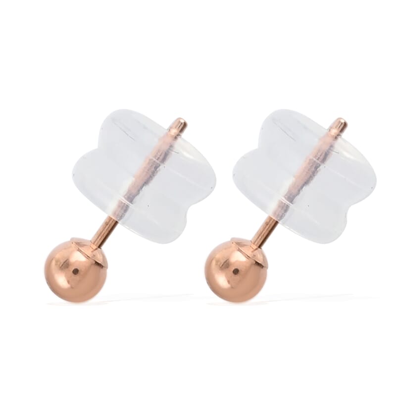 10K Rose Gold 3mm Ball Stud Earrings