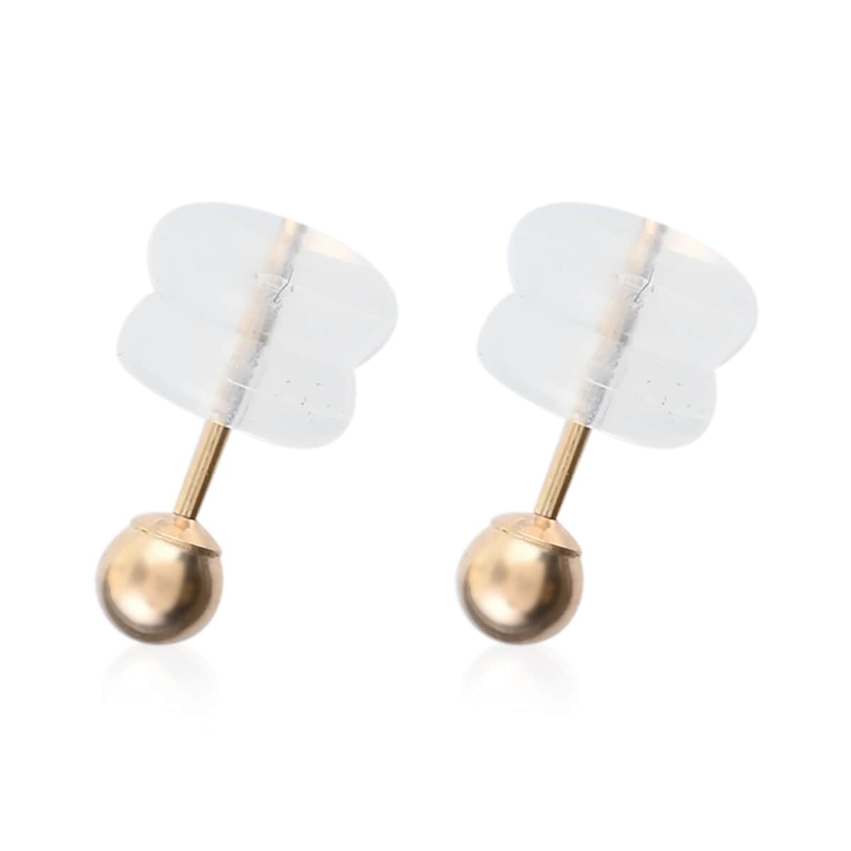 10K Yellow Gold 3mm Ball Stud Earrings image number 2