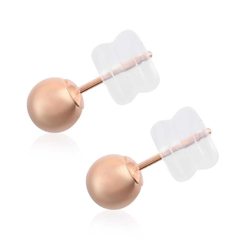 10K Rose Gold 5mm Stud Earrings