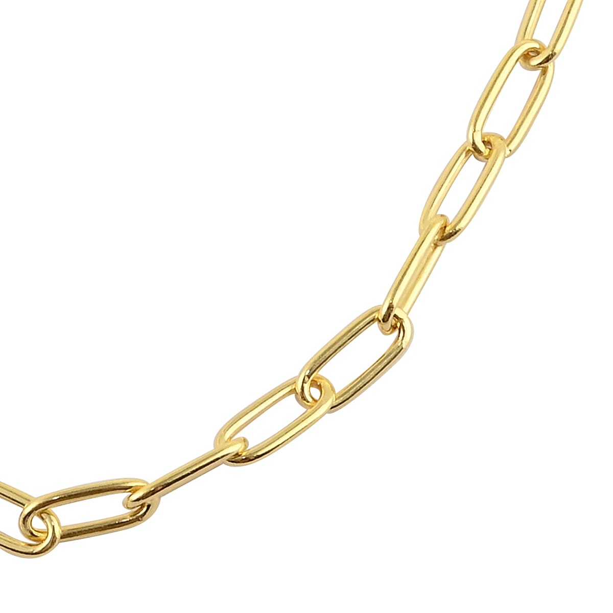 Italian 100 Gauge Paper Clip Link Necklace 16 Inch in 14K Yellow Gold Over Sterling Silver 9 Grams image number 1