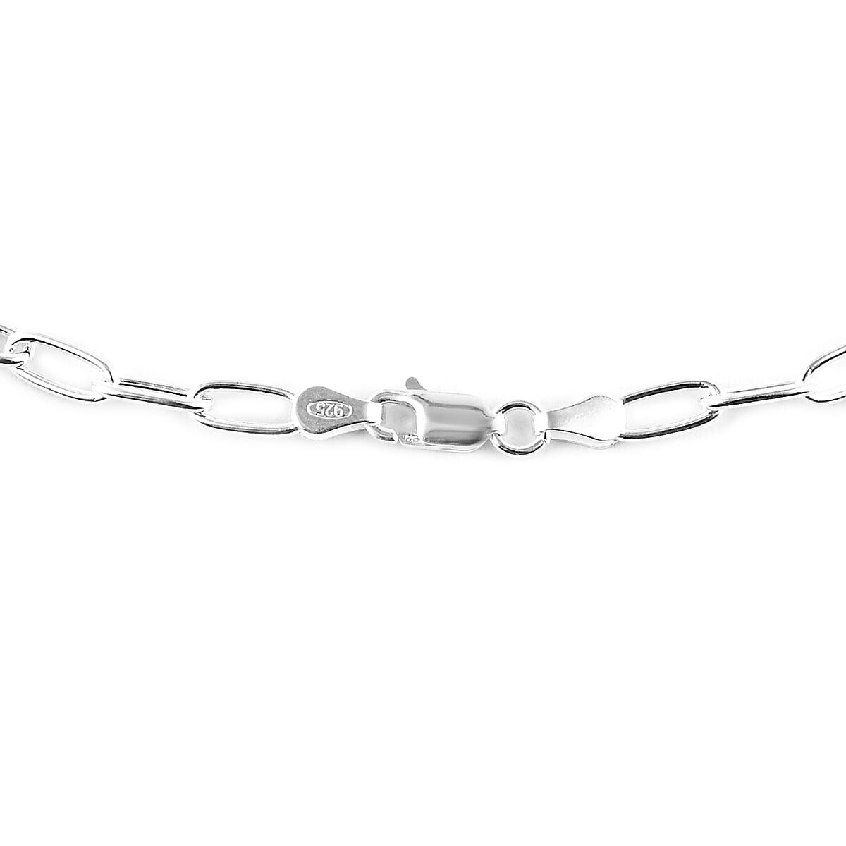 Italian 100 Gauge Paper Clip Link Necklace 16 Inch in Sterling Silver 9 Grams image number 2