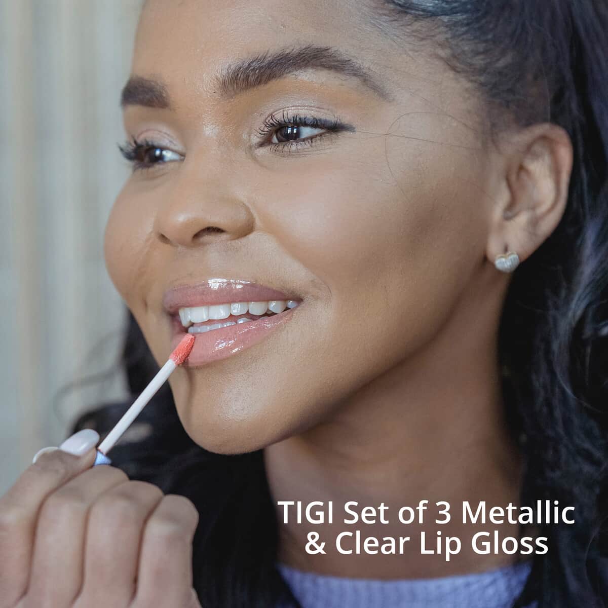 TIGI Set of 3 Metallic & Clear Lip Gloss image number 1